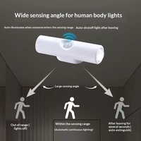 Lampe murale LED intelligente à détecteur de présence humaine, auto-adhésive, à chargement magnétique, double œil-de-chat, à intensité variable, design moderne