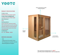 Salle de sauna préfabriquée modulaire en cèdre canadien avec verre de 8 mm, vente en gros, stock en vrac, pour centres de bien-être, fournisseur pour e-commerce et détaillants de spas