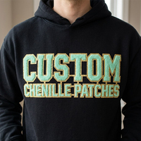 Écussons en chenille personnalisés avec nom de marque de mode, accessoires vestimentaires écologiques, taille personnalisée, écussons en chenille colorés