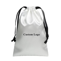 Sac d'emballage de bijoux en satin de soie personnalisé pochette cadeau avec cordon étui à pinceaux cosmétiques articles de toilette de voyage sac à poussière de beauté luxe