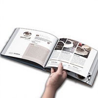 Brochures d'entreprise d'usine d'impression, impression personnalisée de livres, estampage à chaud or et argent, revêtement UV, livrets promotionnels illustrés