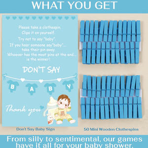 Giochi Baby Shower personalizzati per il ragazzo non dire gioco Baby non dire Baby Shower - Product Image 3