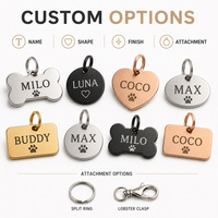 Plaque de nom pour animal de compagnie en acier inoxydable gravée au laser pour collier, harnais, pendentif avec numéro de contact, étiquette d'identification en métal personnalisée, médaille personnalisée pour chien