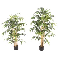 Vente en gros de fausses feuilles de bambous d'intérieur Plante en plastique pour décoration de jardin Plante artificielle d'intérieur en bambou pour simulation de plantes