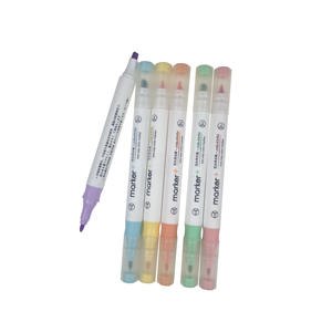 Stylo surligneur à pointe flexible, double pointe biseautée et fine, toucher doux, ensemble de marqueurs de couleurs assorties - Product Image 3