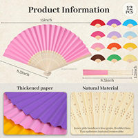 Éventail blanc personnalisé à faire soi-même, avec logo imprimé, pour cils, mariage, portable, en papier japonais vierge
