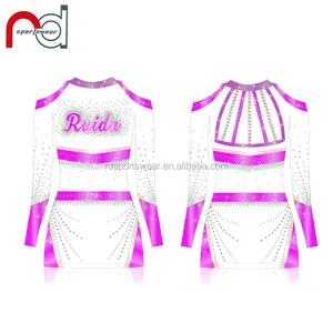 Wholesale Girls Cheerlearder Dancing Outfit Red & black cheer uniform customized cheerleading uniform design
