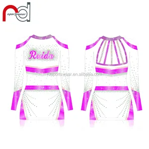 Groothandel Meisjes Cheerlearder Dansen Outfit Red & Black Cheer Uniform Aangepaste Cheerleading Uniform Ontwerp