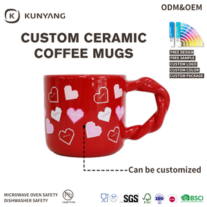 Taza <span class=keywords><strong>de</strong></span> Café Roja con Diseño <span class=keywords><strong>de</strong></span> Corazones Blancos y Rosas, Regalo para el Día <span class=keywords><strong>de</strong></span> San Valentín, Taza <span class=keywords><strong>de</strong></span> Té <span class=keywords><strong>de</strong></span> Porcelana con Tema <span class=keywords><strong>de</strong></span> Amor, Tazas <span class=keywords><strong>de</strong></span> Cerámica con Logotipo Personalizado - Product Image 3