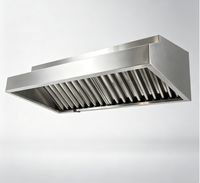 Hotte de cuisine professionnelle en acier inoxydable de 1,5 m, 2 m, 3 m |   Capot d'extraction haute performance pour système de hotte de restaurant