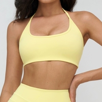 Soutien-gorge de sport pour femmes, style halter brossé, dos creux, beauté, gym, sport