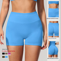 Shorts de fitness sans couture personnalisés pour femme, taille haute, effet galbe fessier, contour en V, froncé pour rehausser les fesses, contrôle du ventre, yoga
