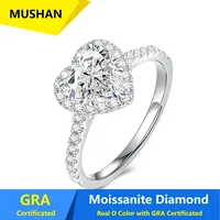MUSHAN Luxus-Schmuck 925 Sterling Silber Ringband für Damen GRA-Zertifizierter Moissanit Diamant Smaragd D-Farbe Ringe Feiner Schmuck