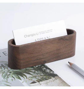 Organizador de Oficina Multifuncional de Madera Maciza de Nogal, Creativo, de Gran Capacidad, para Exhibición y Almacenamiento, Porta Tarjetas de Visita para Escritorio - Product Image 3