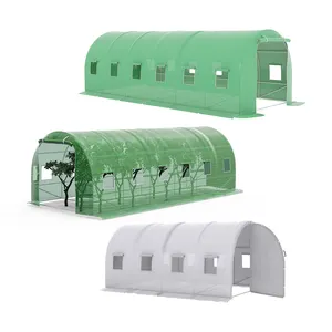 Small Portable Polytunnel Metal Frame Plastic Cover Greenhouse Tunnel Tier Walk In Mini Greenhouse For Garden