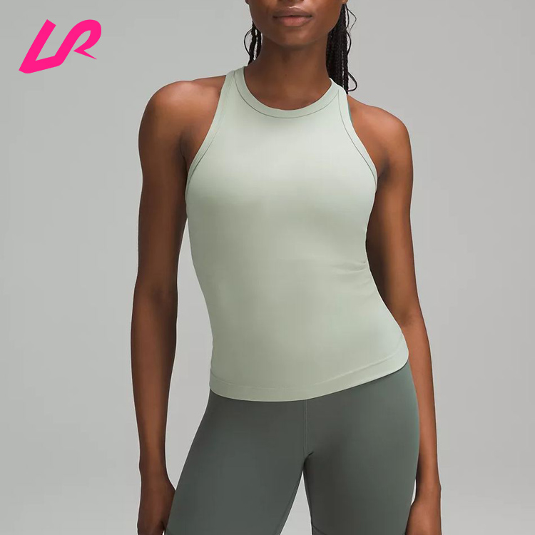 OEM New Fashion Solid Color Lightweight Sleeveless Top Workout Yoga Train Wear Tight Fit Waist-Length Tank Top For Women