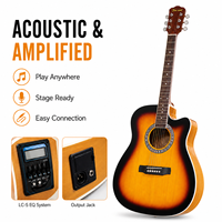 Guitare acoustique électrique 41 pouces en tilleul avec égaliseur LC-5 et micro, fabrication OEM