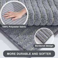 Modern Tufted Polyester Machine Washable Stain Resistant Kitchen Floor Mat 2PCS Anti-Skid Kitchen Runner Rugs Set