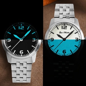 นาฬิกาข้อมือผู้ชาย San Martin รุ่น SN022-G Pilot Simple ระบบอัตโนมัติ YN55 สายสแตนเลส กันน้ำ เรืองแสง - Product Image 4