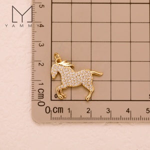<span class=keywords><strong>Yammy</strong></span> YFH019 NUEVO Colgante de Caballo de Cobre Chapado en Oro de 18K, Accesorios DIY para Collares, Dijes de Animales Populares, Venta al por Mayor - Product Image 5