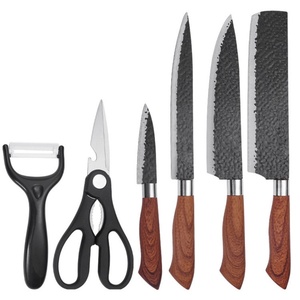 Wooden Grain Handle 6pcs <b>Sharp</b> <b>Knives</b> <b>Sets</b> 3cr13 Stainless Steel Kitchen Cutlery <b>Set</b> - Product Image 1