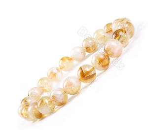 8MM Naturel Lisse Perle Brésilienne Neige Citrine <span class=keywords><strong>Bracelet</strong></span> Élastique Stretch Bracelets pour Femme <span class=keywords><strong>Homme</strong></span> Bijoux - Product Image 1