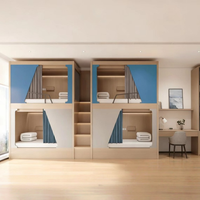 Lit double tout inclus pour quatre personnes, lit capsule superposé, dortoir scolaire, appartement, internat, étudiant, employé, talent