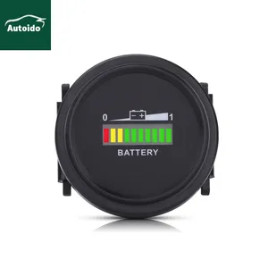 LED Battery Gauge Charge Status Monitor Compact Tester 12V 24V 36V 48V 72V LED Digital Battery Indicator Meter