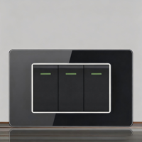 Interrupteur mural tactile moderne YUHE PC Noir IP20 10A 230V avec port USB-C et Wi-Fi pour application