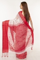 Saree Katun Klasik Bordir Emas Mewah Pakaian Tradisional Etnik Premium Bebas Kerut Panjang hingga Lantai untuk Wanita