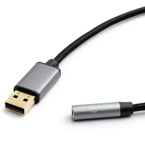 热卖USB至3.5毫米耳机音频Aux分离器耳机电缆适配器