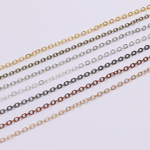 Chaîne en métal plat en forme de O, 1,5 2,0 2,5 3,5 mm, pour la fabrication de colliers, accessoires de bijoux DIY - Product Image 1