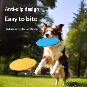 Zachte, bijtbestendige, eenvoudig ontworpen, zachte rubberen hondentraining vliegende schijf voor Border Collie & Golden Retriever CWFP model - Product Image 1
