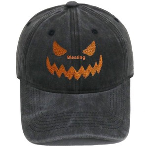 Gorra de Béisbol Unisex de 6 Paneles con Bordado de Calabaza Jack O'Lantern |   Vintage |   Sombreros Dat |   Regalos de Halloween |   Ropa de skate - Product Image 3