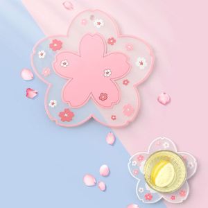 Sous-verre en PVC souple créatif pour tasses, avec motif floral solide en résine époxy et bois - Product Image 1