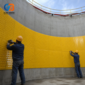 แผ่นบุคอนกรีต HDPE แบบมีปุ่มยึด สำหรับป้องกันการกัดกร่อน<span class=keywords><strong>ใน</strong></span>ถังบำบัดน้ำเสีย โรงงานบำบัดน้ำเสียเคมี - Product Image 5