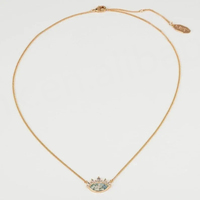 Collier de luxe en argent sterling 925 avec agate mousse, pendentif œil porte-bonheur plaqué or, chaîne demi-cercle, bijoux pour femme