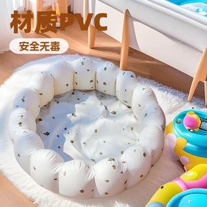 Piscina inflable redonda para niños, material de PVC, segura, no tóxica, para uso doméstico, área de juegos para bebés - Product Image 1