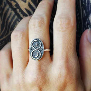 T0955 Anello Cocktail in Acciaio Inossidabile con Motivo a Stella, Anello Unisex alla Moda, Gioiello Regalo - Product Image 3