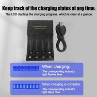 Chargeur de piles AA AAA rapide NiMH NiCd rechargeable 8 emplacements USB Type C LCD analyseur intelligent charge rapide portable