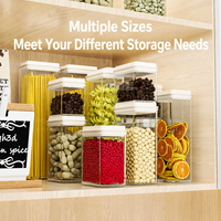 Conteneur de stockage alimentaire hermétique empilable de type presse pour la cuisine et la maison, idéal pour céréales, grains et collations