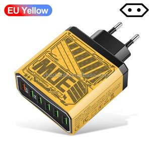2025 Best Selling <b>EU</b> UK US <b>Plug</b> 30W 6-in-1 Multi Port USB Mobile Phone Charging Head QC3.0 Android Travel <b>Adapter</b> - Product Image 4