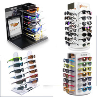 Présentoir de Vitrine Commercial Personnalisé en Acrylique Lumineux Rotatif avec Miroir Transparent pour Lunettes de Soleil et de Vue