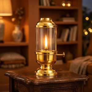 Lampe à huile en laiton de 6,5 pouces, résistante à la chaleur, lanterne de décoration pour la maison - Product Image 4