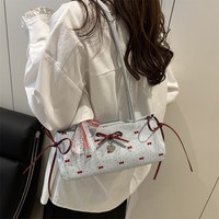 Tas Selempang Wanita 2026 Hot Sale Bahan Bubble Keren Manis, Hiasan Pita Elegan, Minimalis, Fashionable