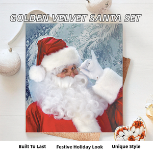 Costume de Père Noël en velours doré haut de gamme T-Joy pour enfants et parents, tenue de cosplay de Noël festive, tailles personnalisées - Product Image 2
