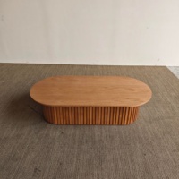 Vente directe d'usine, table à manger ovale à coins arrondis de style médiéval, couleur bois clair, personnalisable