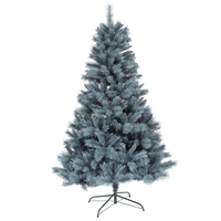 Grand sapin de Noël floqué en PVC avec éclairage intégré et support