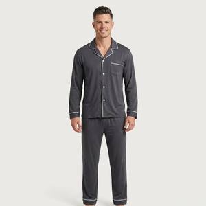 Vêtements de nuit pour hommes grandes tailles, pyjamas en bambou, ensembles de détente en coton personnalisés, pyjamas en coton doux, fabricant de vêtements de détente - Product Image 2