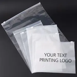 Custom impresso logotipo T Shirt plástico Zip Lock saco Resealable Matte fosco zíper sacos para embalagem de vestuário